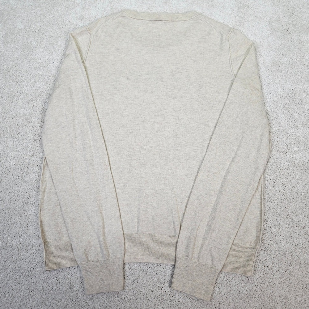 Gap Women Knit Sweater Long Sleeve Crewneck HAPPY Graphic Oatmeal XL Merino Wool - Picture 5 of 6
